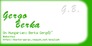 gergo berka business card